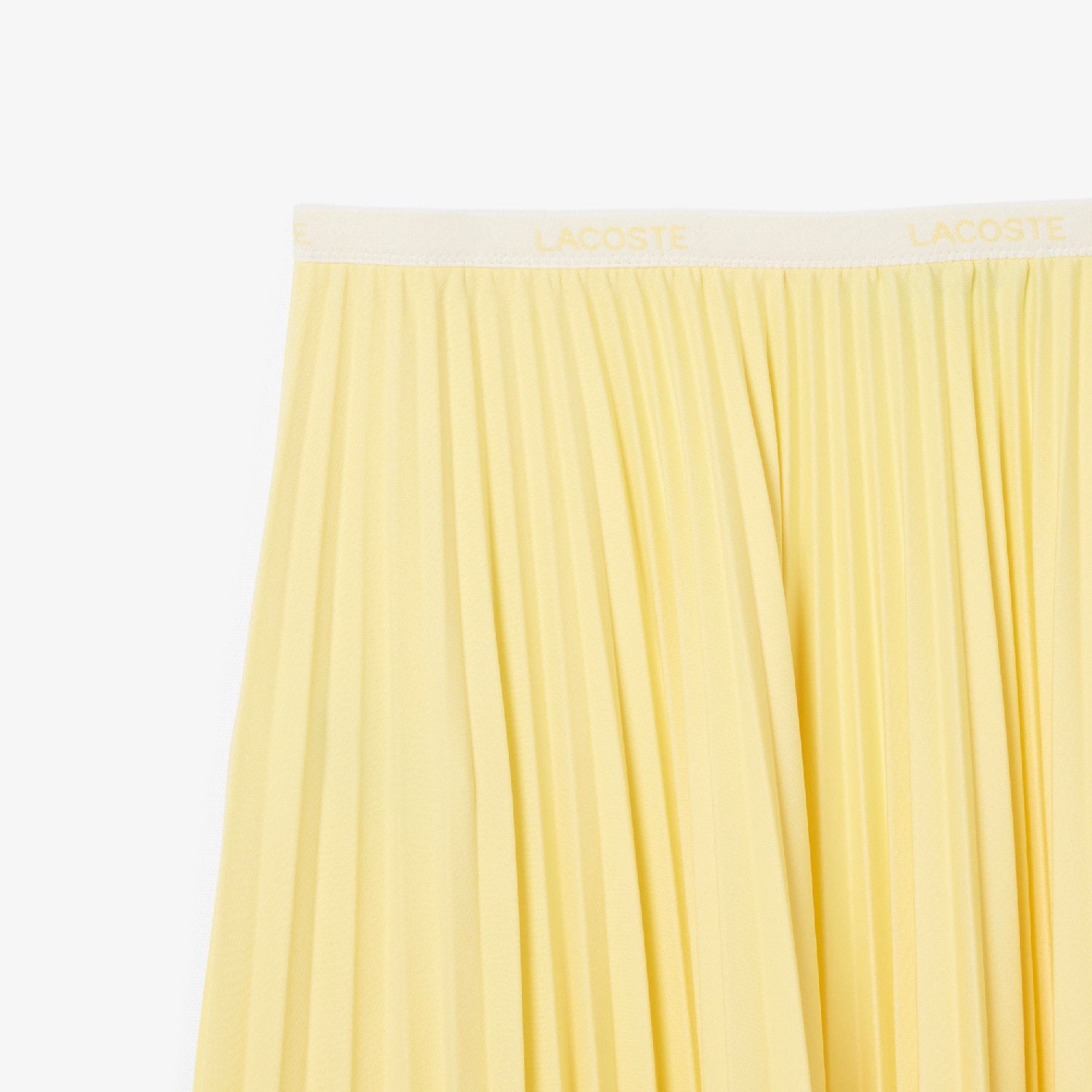 Jupe longue plissée à taille élastiquée - Jaune