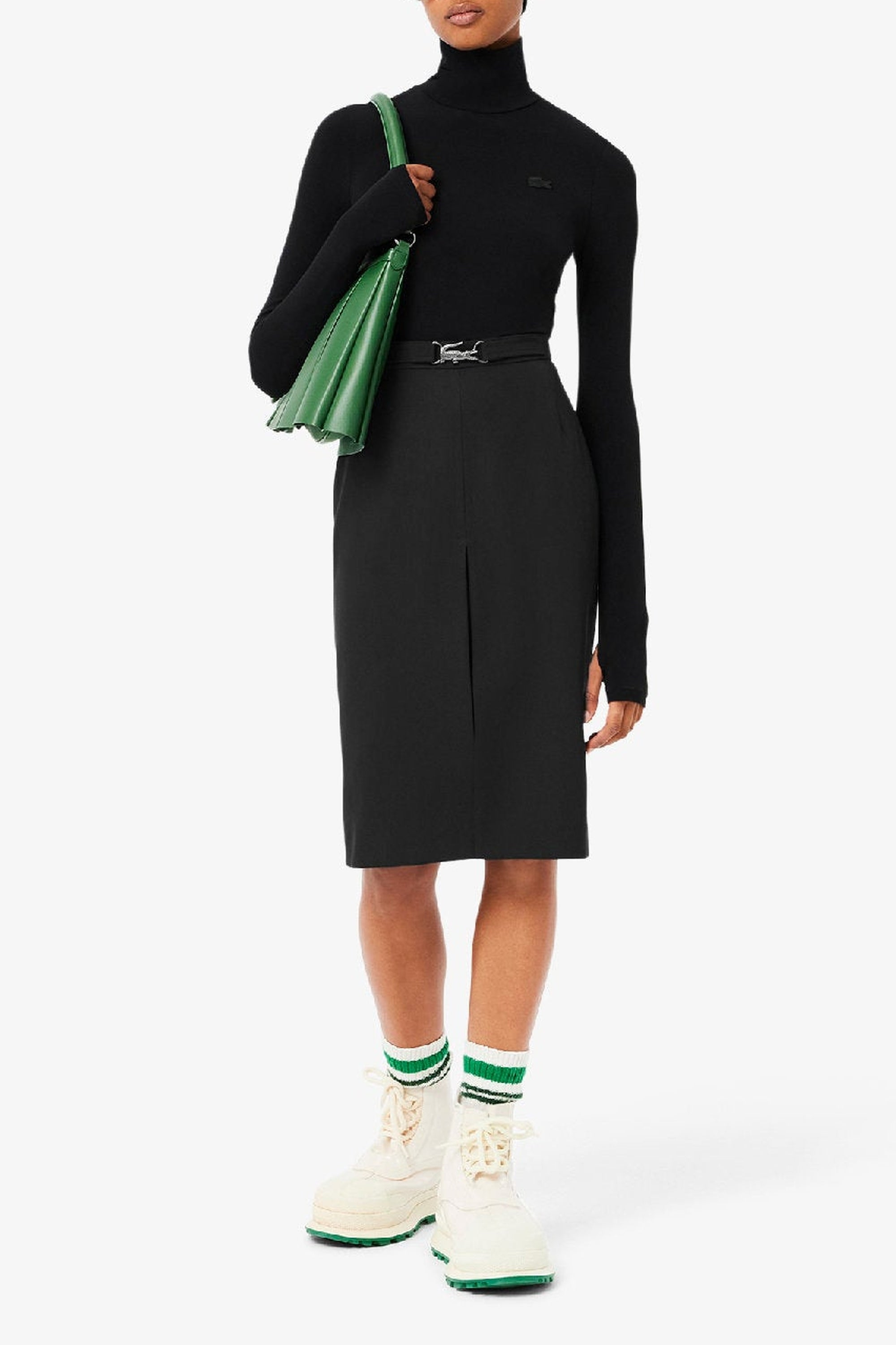 Jupe tailleur en laine mélangée - Noir