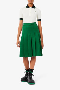 Jupe plissée en maille - Vert