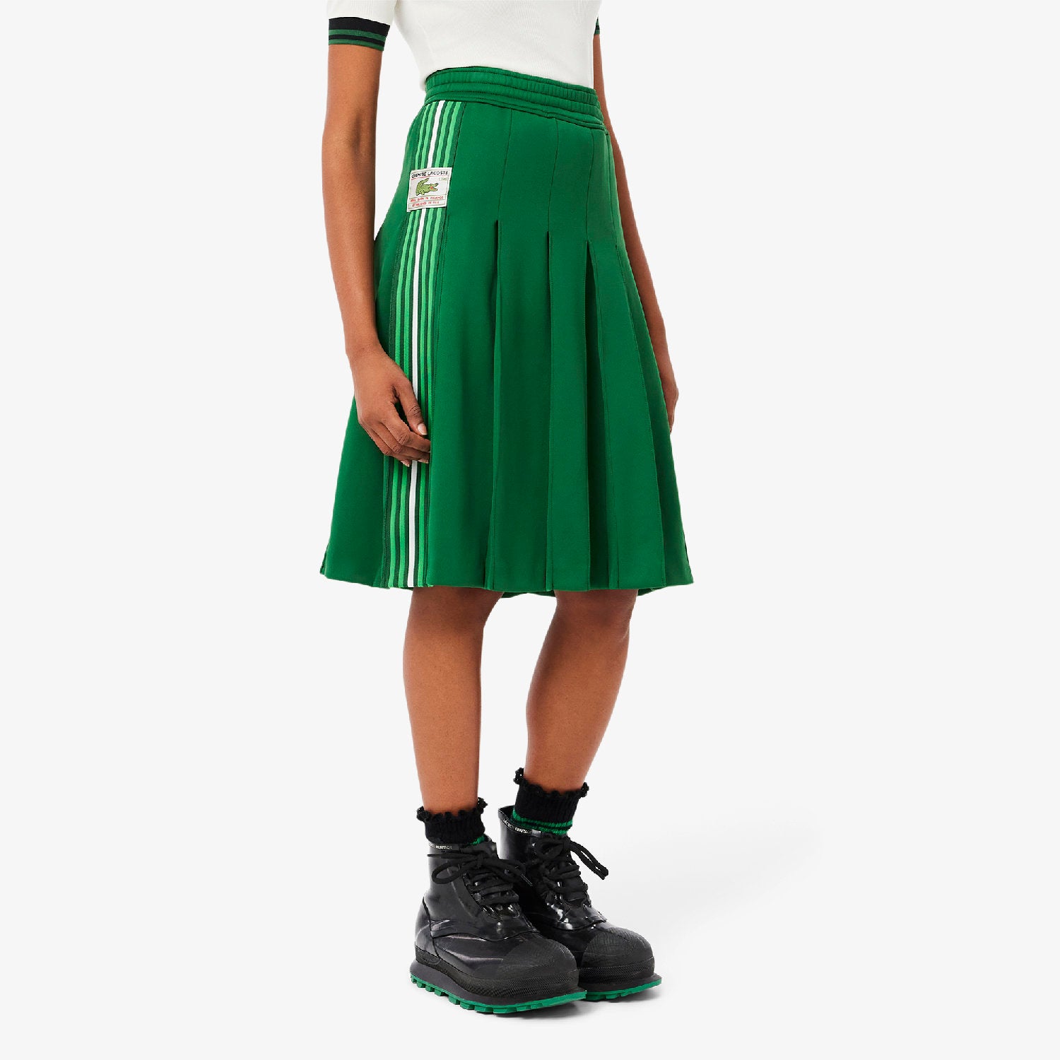 Jupe plissée en maille - Vert