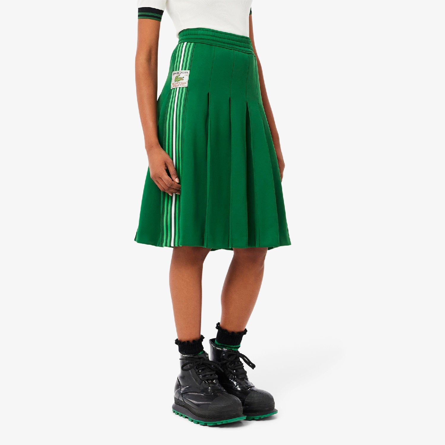 Jupe plissée en maille - Vert