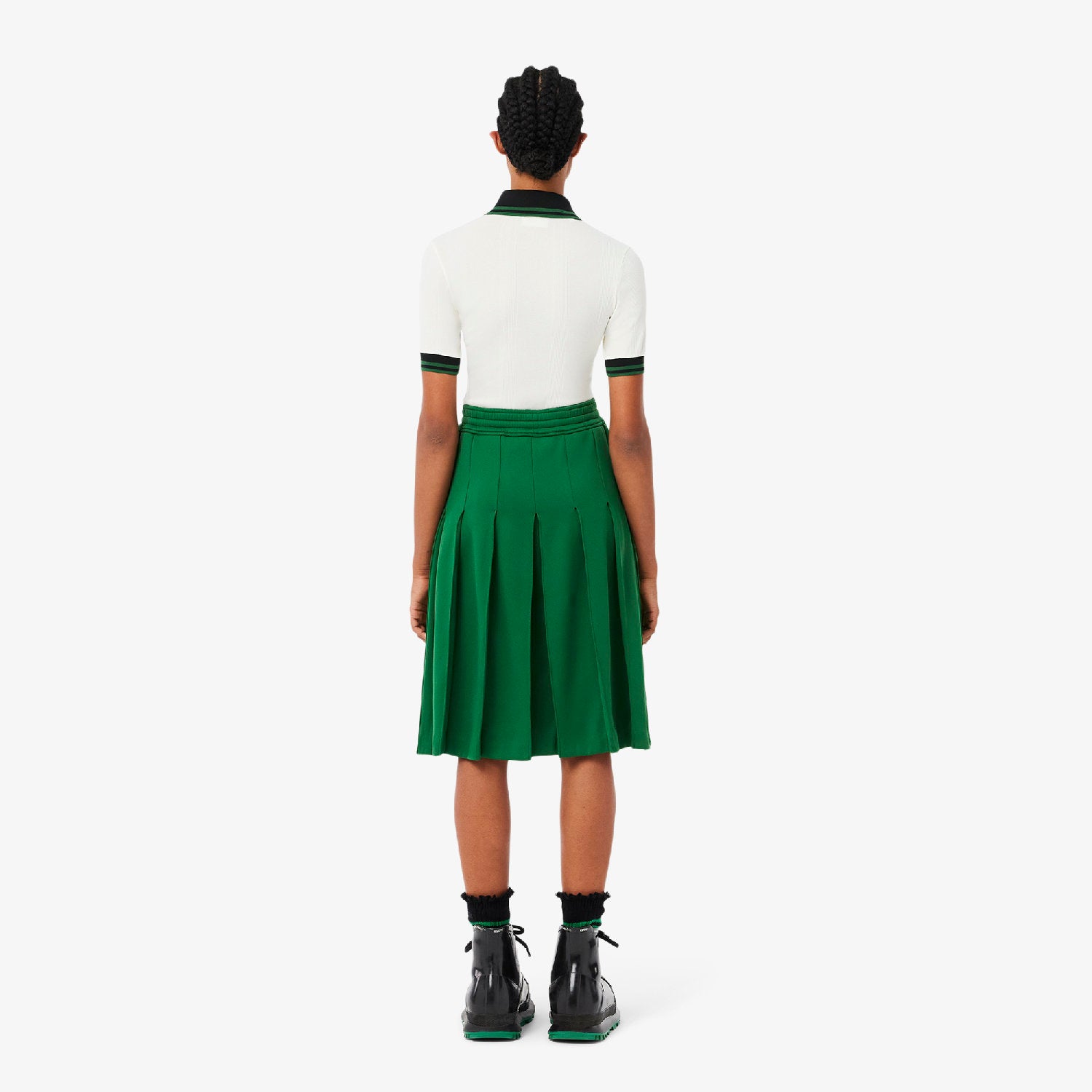 Jupe plissée en maille - Vert