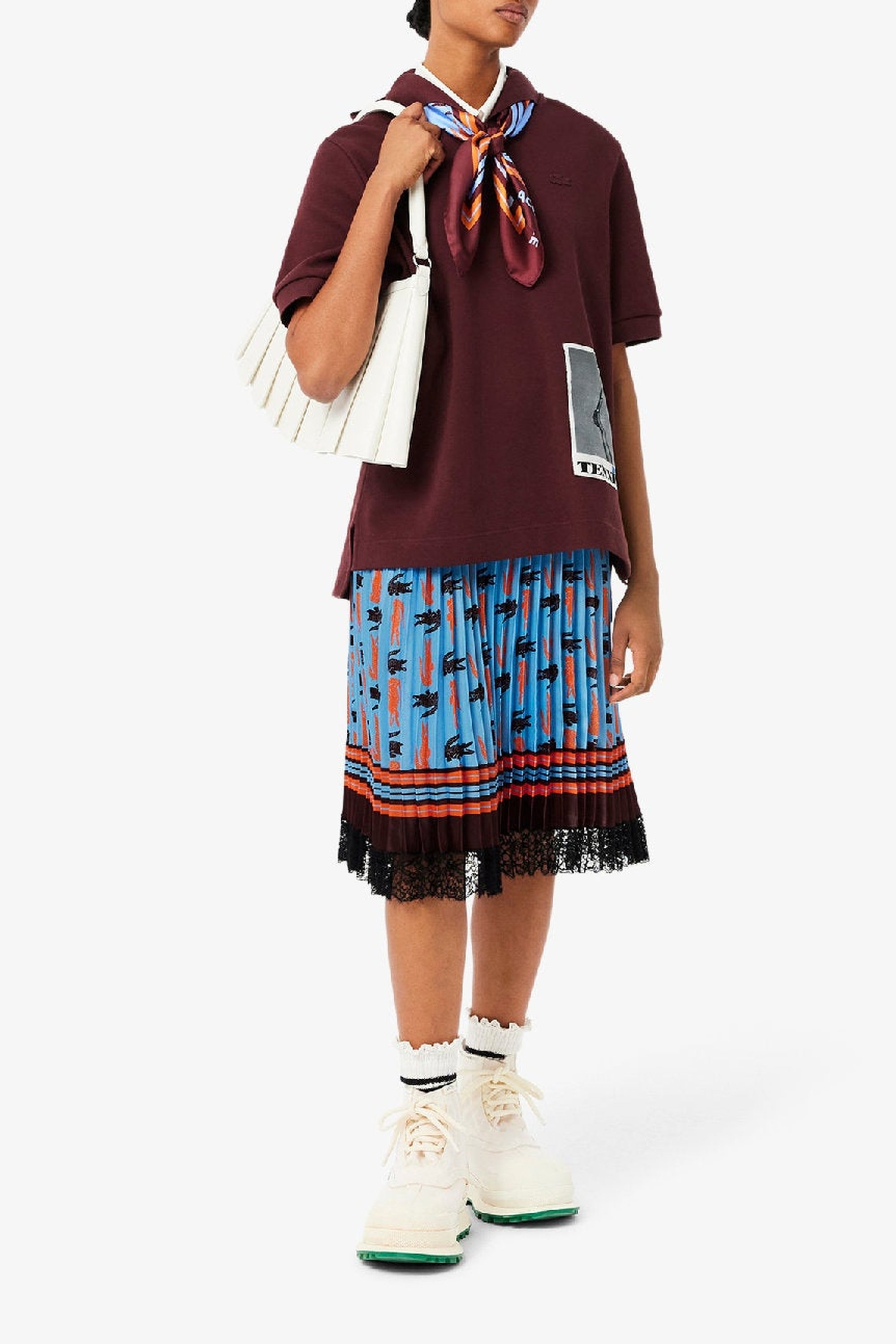 Pleated and satin skirt - Expresso & Bleuté