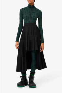 Jupe asymétrique en laine mélangée - Noir