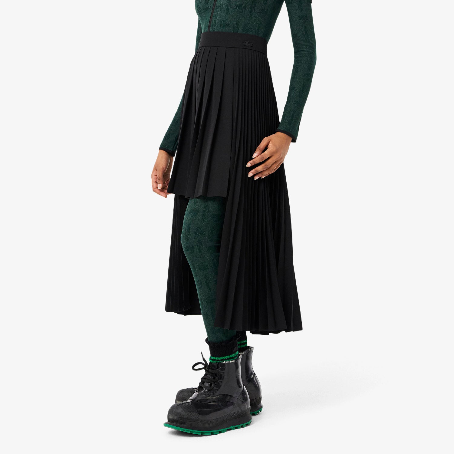 Jupe asymétrique en laine mélangée - Noir