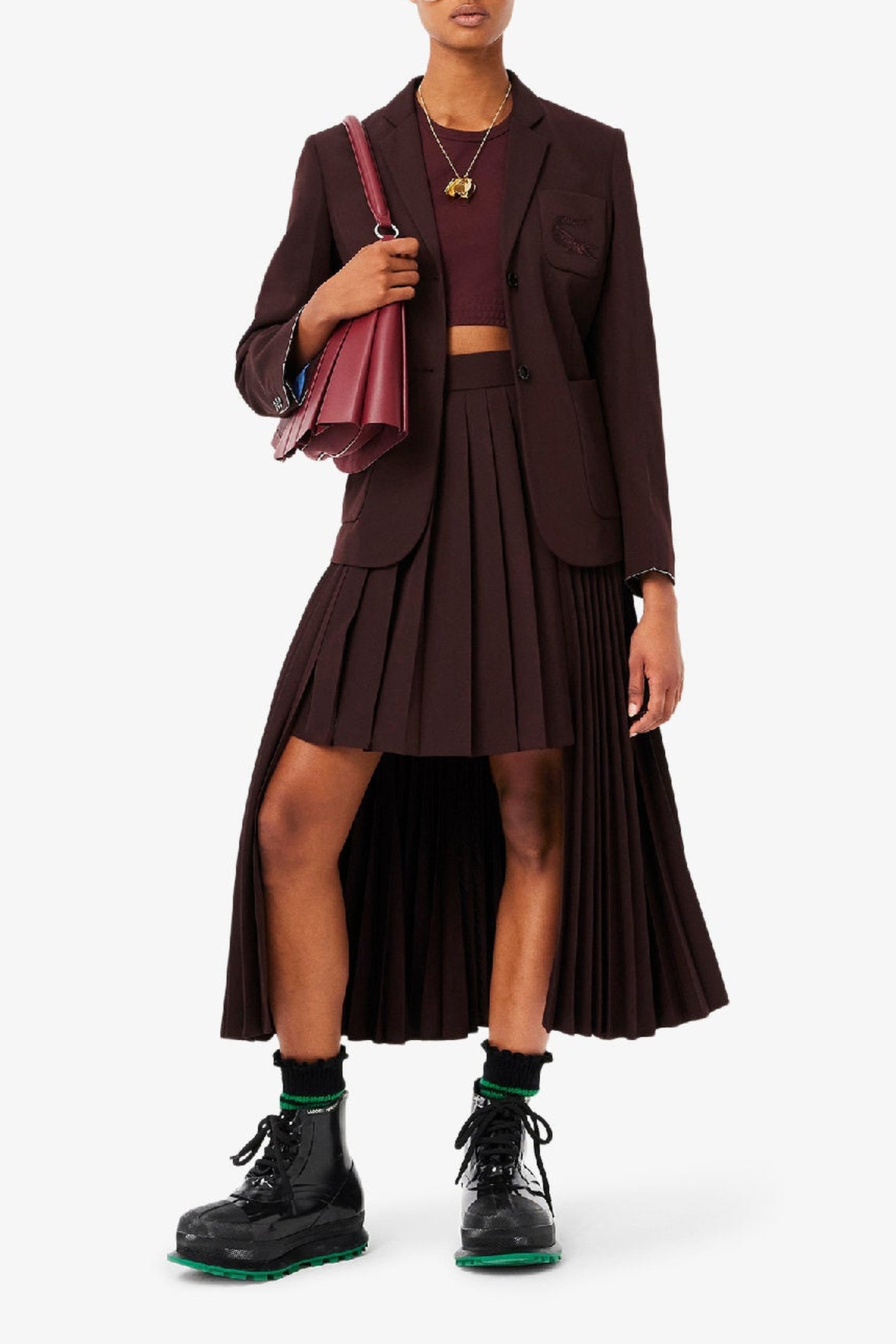 Jupe asymétrique en laine mélangée - Expresso