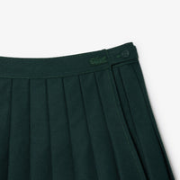 Pleated skirt with contrast stitching - Vert