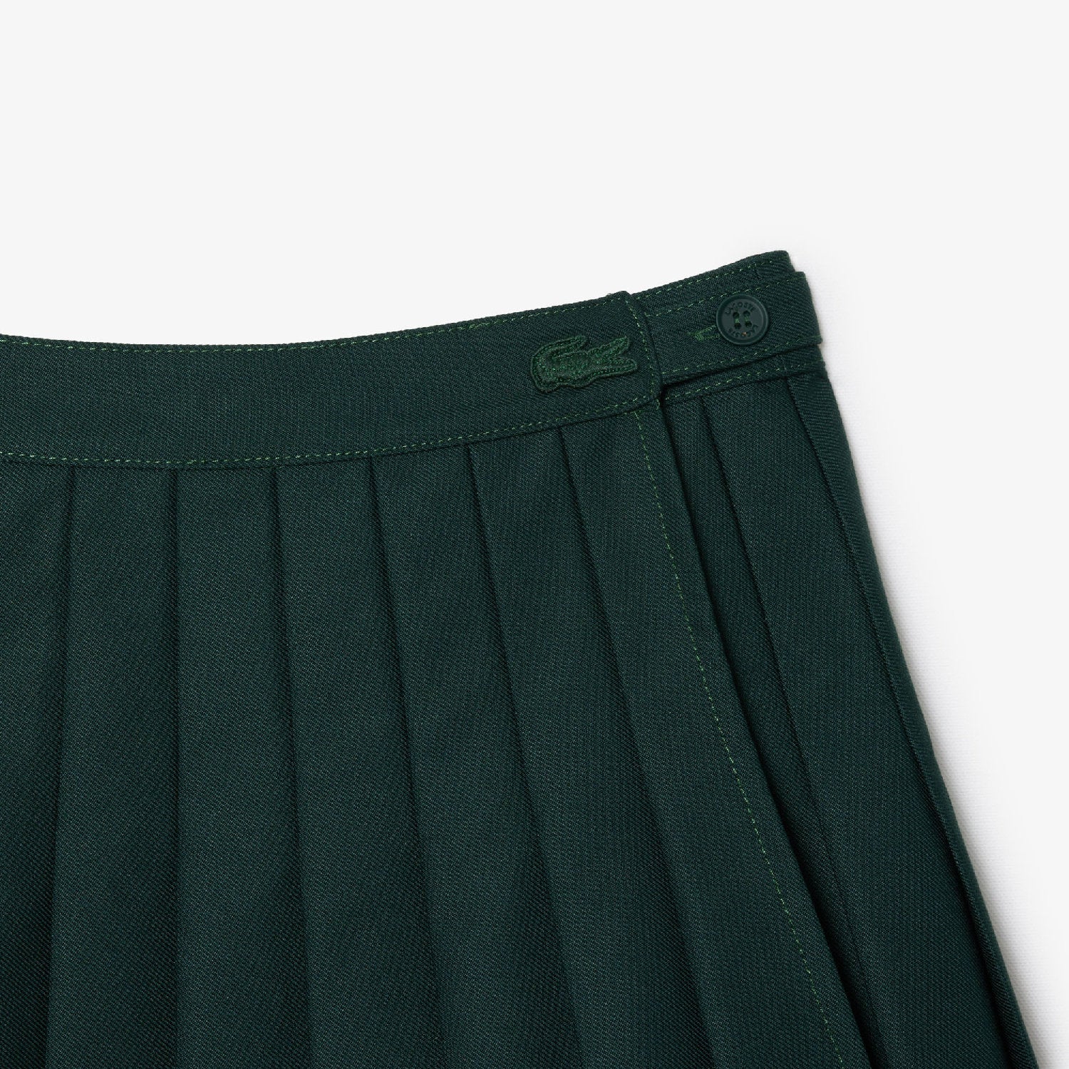 Pleated skirt with contrast stitching - Vert