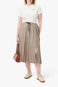 ZDOUBLON_Long Pleated Skirt - Heather Alabaster