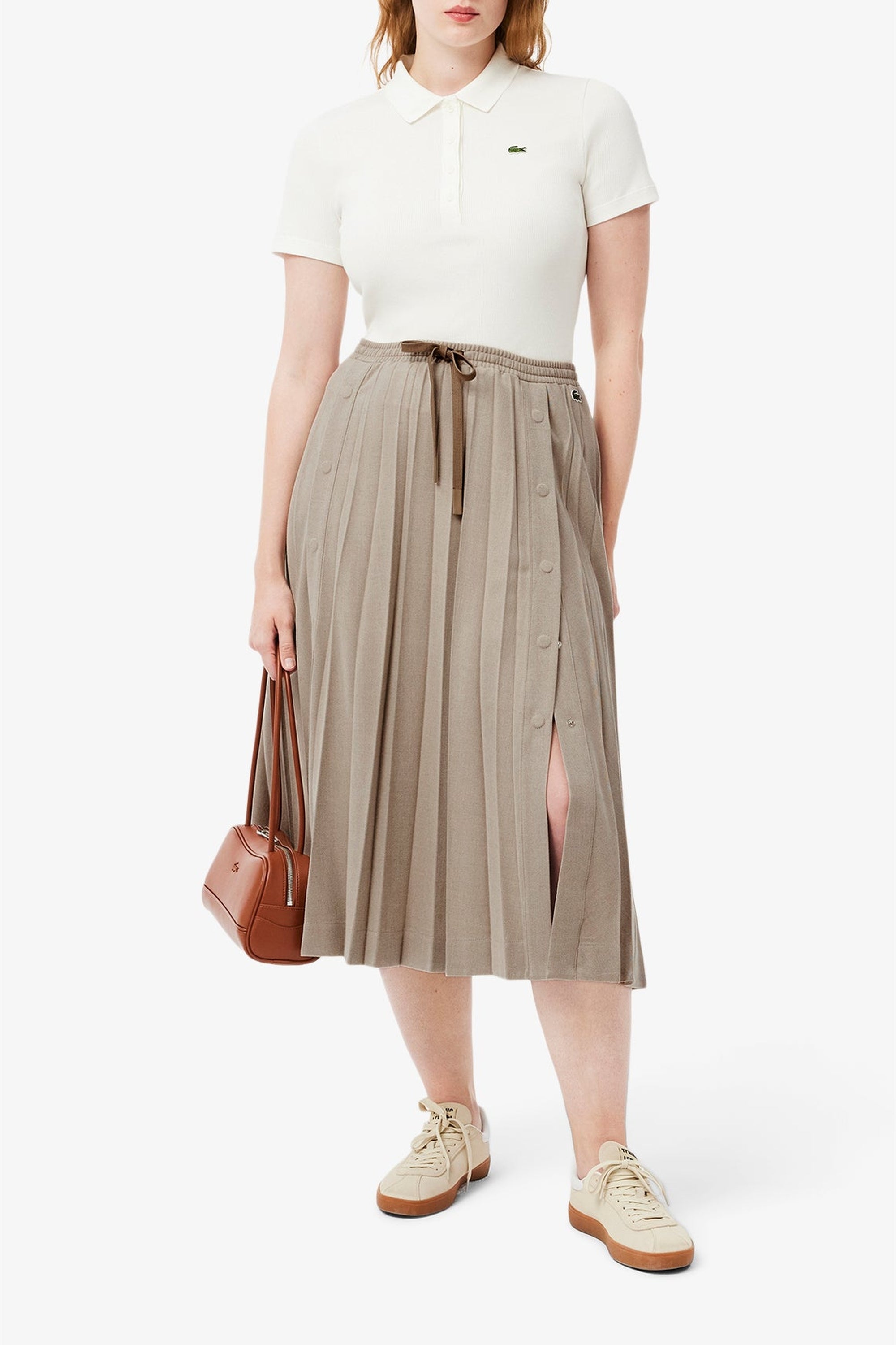 ZDOUBLON_Long Pleated Skirt - Heather Alabaster