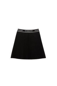 Jupe courte plissée avec ceinture élastiquée - Noir