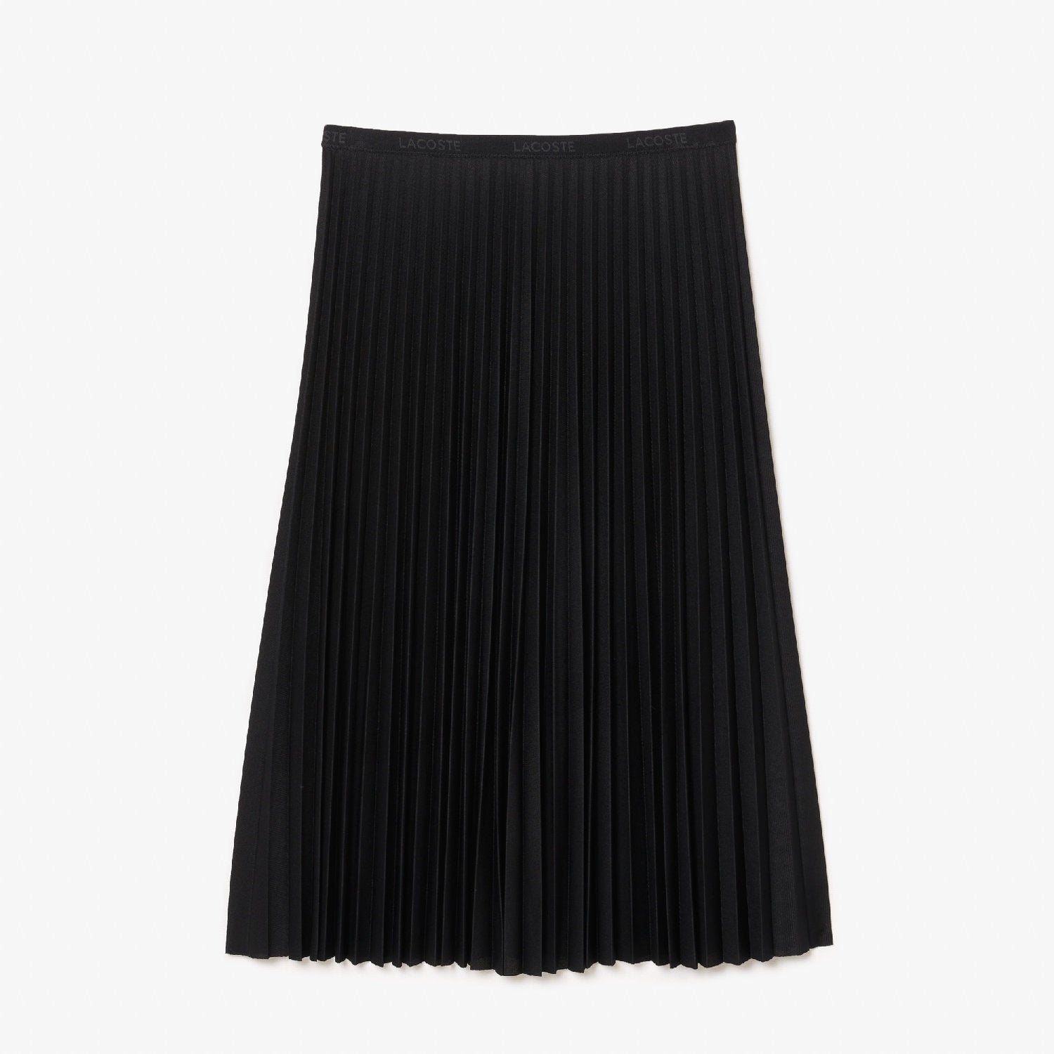 Jupe plissée fluide à taille élastiquée en piqué - Noir