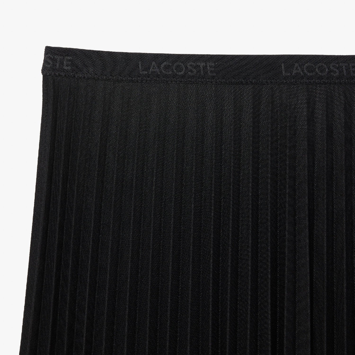 Jupe plissée fluide à taille élastiquée en piqué - Noir