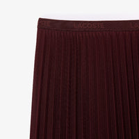 Jupe plissée fluide à taille élastiquée en piqué - Expresso