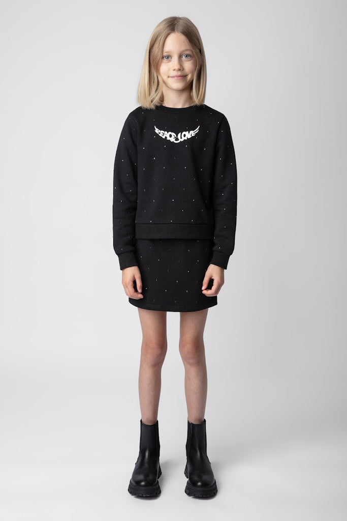 ZHORS LIGNE NOIR UPPER STRASS SWEAT SHIRT