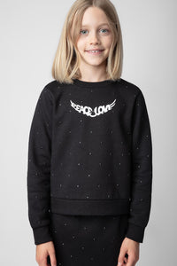 ZHORS LIGNE NOIR UPPER STRASS SWEAT SHIRT