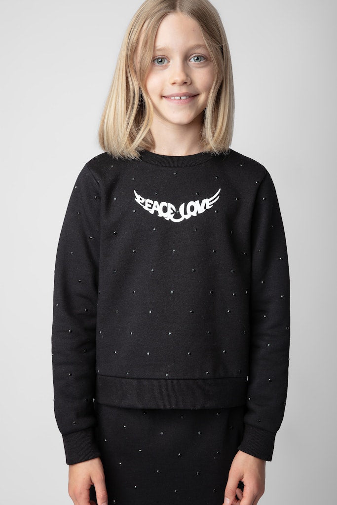 ZHORS LIGNE NOIR UPPER STRASS SWEAT SHIRT