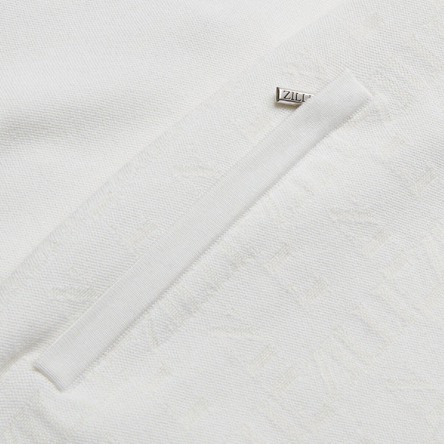 Sweat à capuche rayé en soie mélangée - Blanc