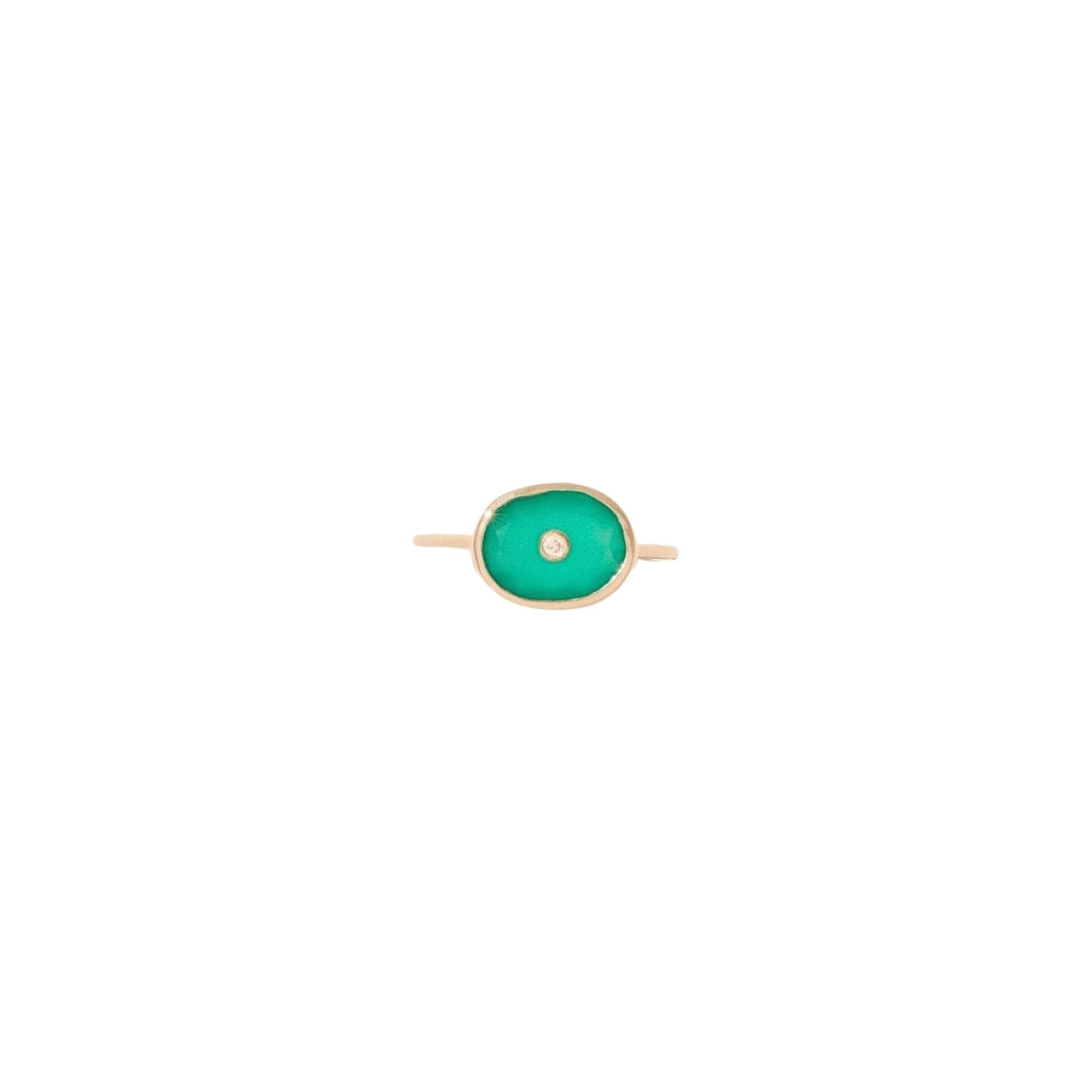 Bague Souad en or jaune avec diamant - Émeraude