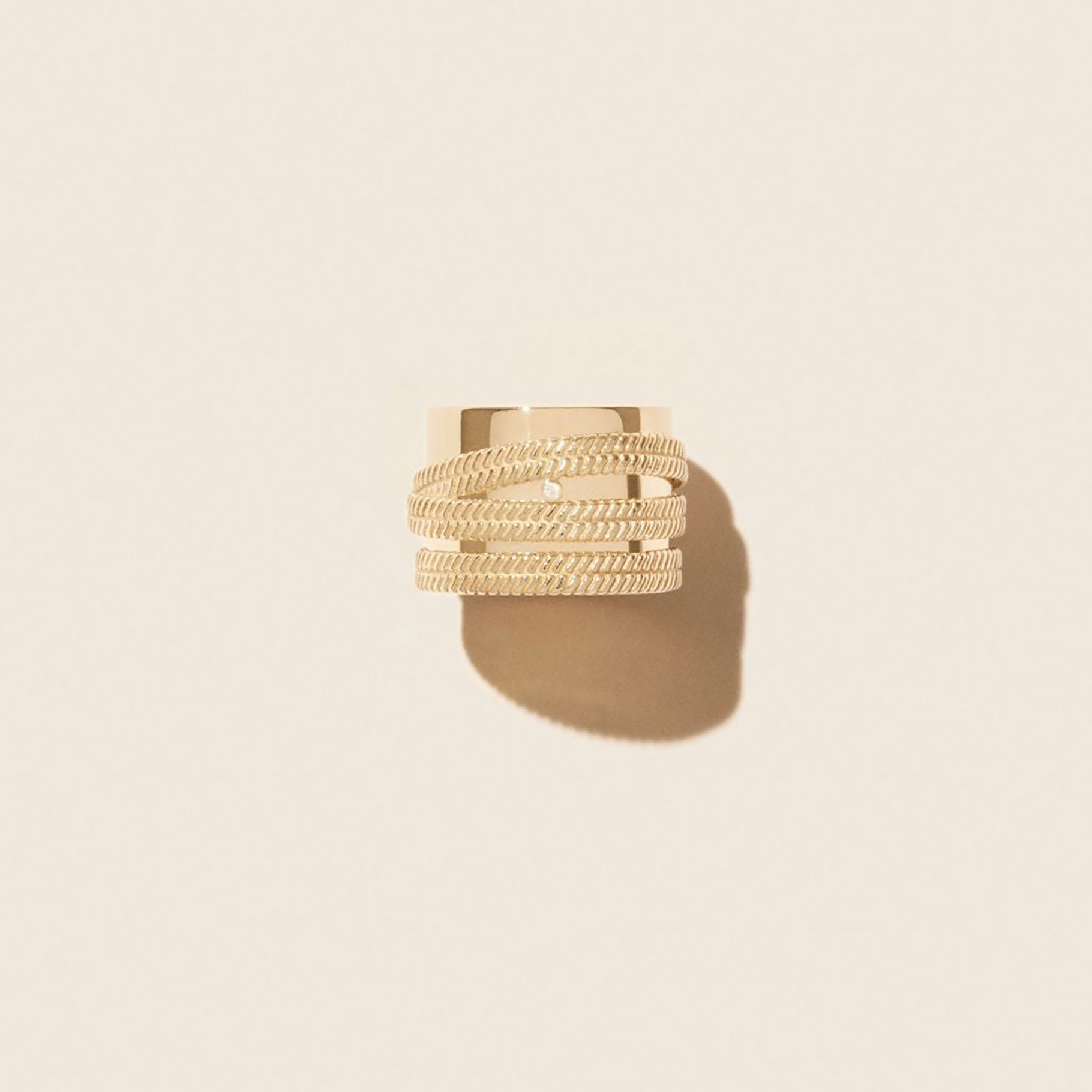 Bague Jil N°5 en or jaune sertie de diamant - Diamant