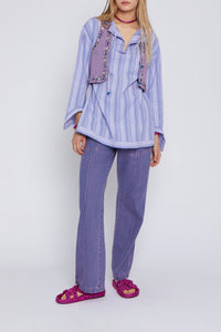 Blouse Jimmy à manches longues - Blue