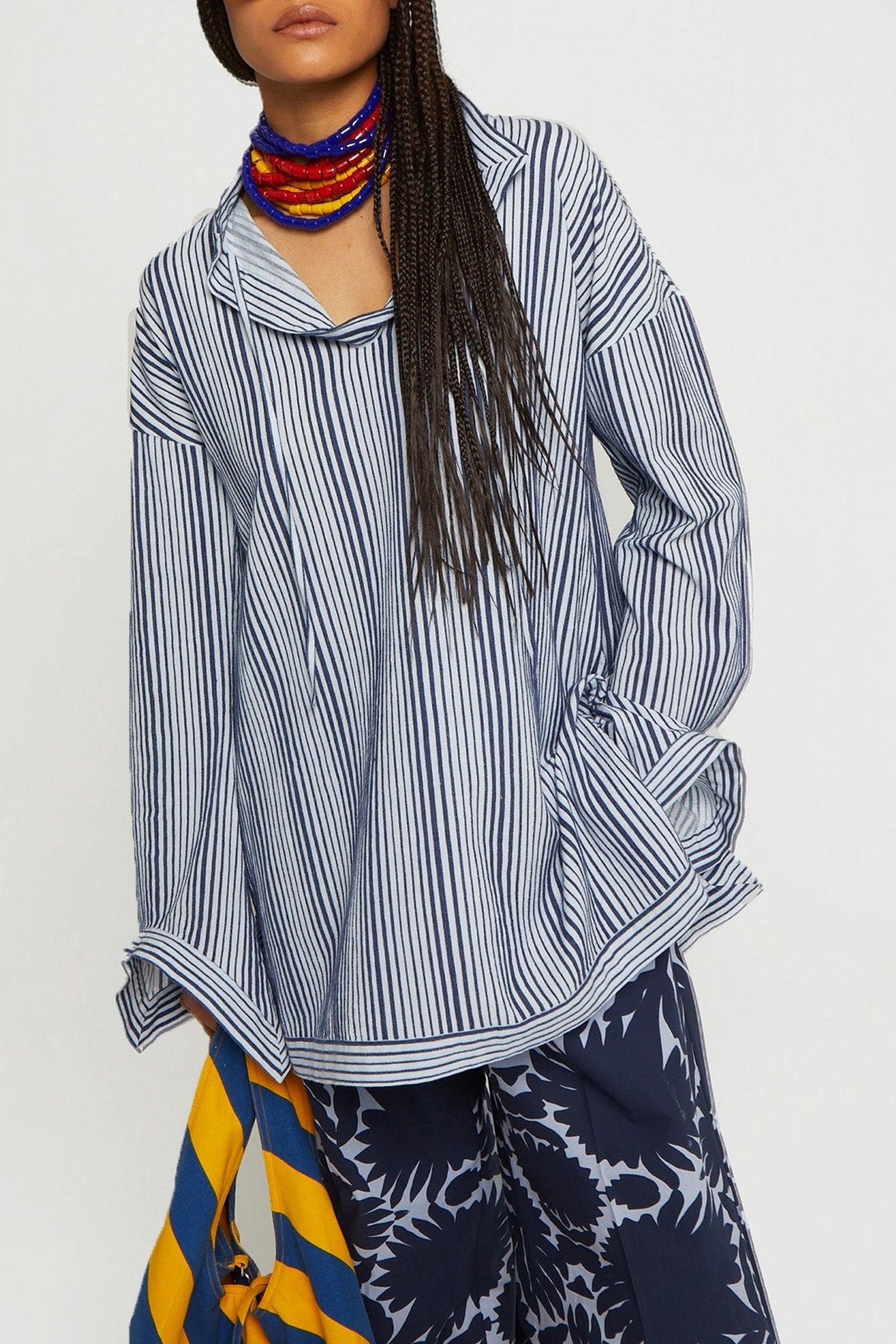 Blouse Jimmy rayée à manches longues - Blue