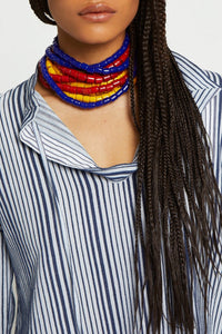 Blouse Jimmy rayée à manches longues - Blue