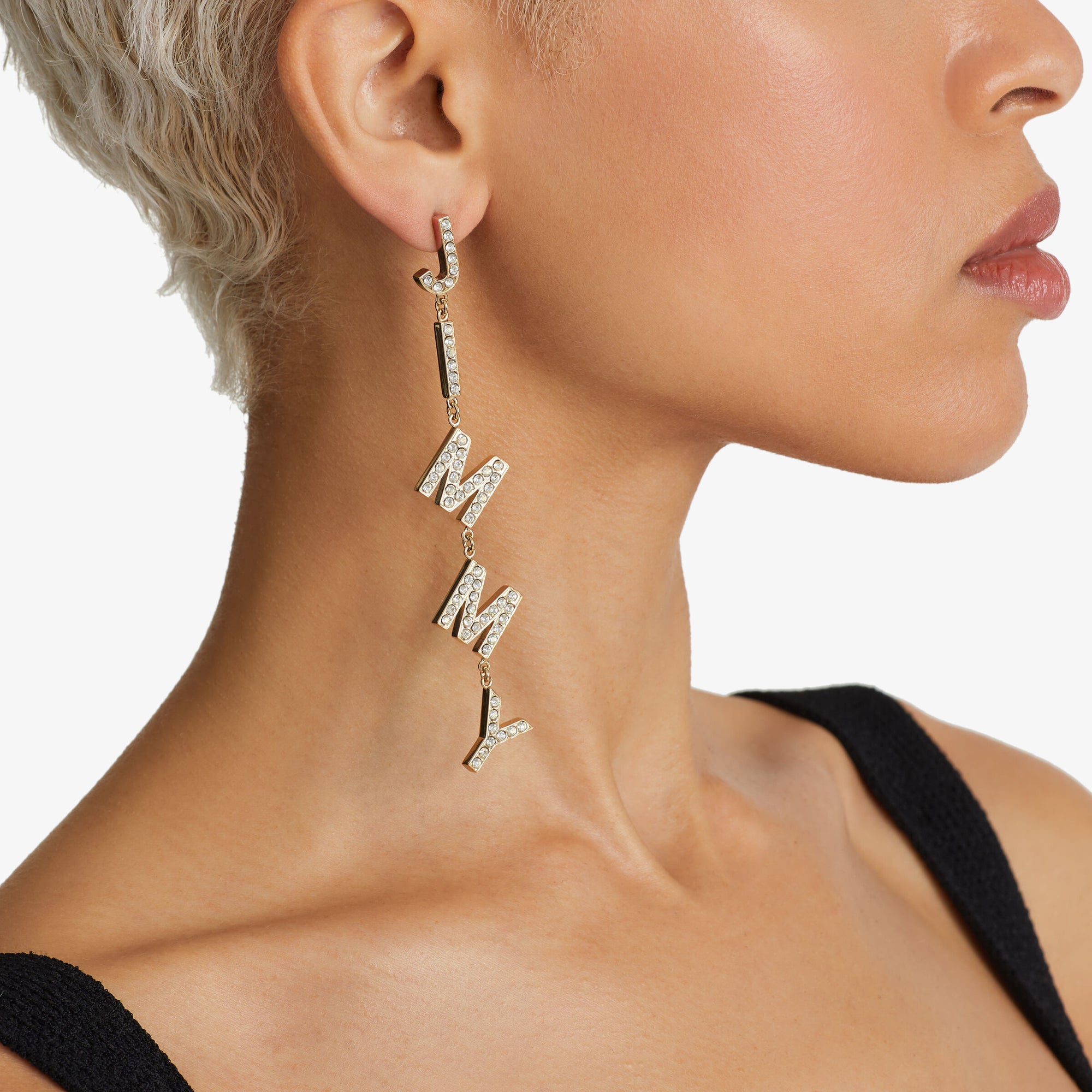 ZNO STOCK 0 / Reco 80 GOLD/CRYSTAL Earrings JIMMY CHOO EARRING