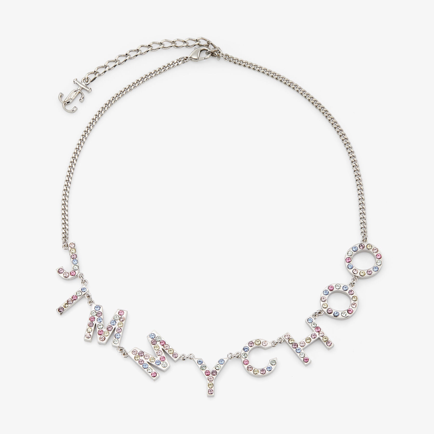 ZNO STOCK 0 / Reco 90 SILVER/MULTI/CRYSTAL Necklace JIMMY CHOO NECKLACE