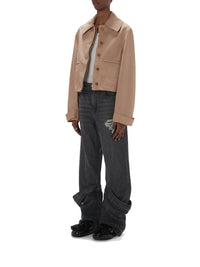 Veste courte à col chemise - Cream