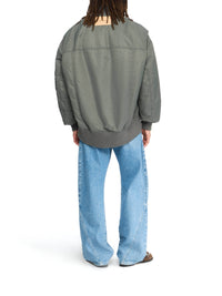 Veste Bomber À Ourlets Courbés Surdimensionnée - Steel