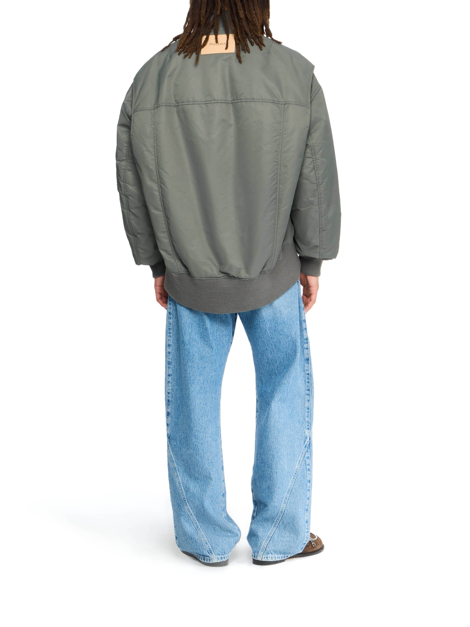 Veste Bomber À Ourlets Courbés Surdimensionnée - Steel