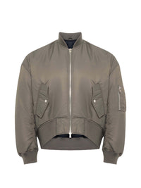 Veste Bomber À Ourlets Courbés Surdimensionnée - Steel