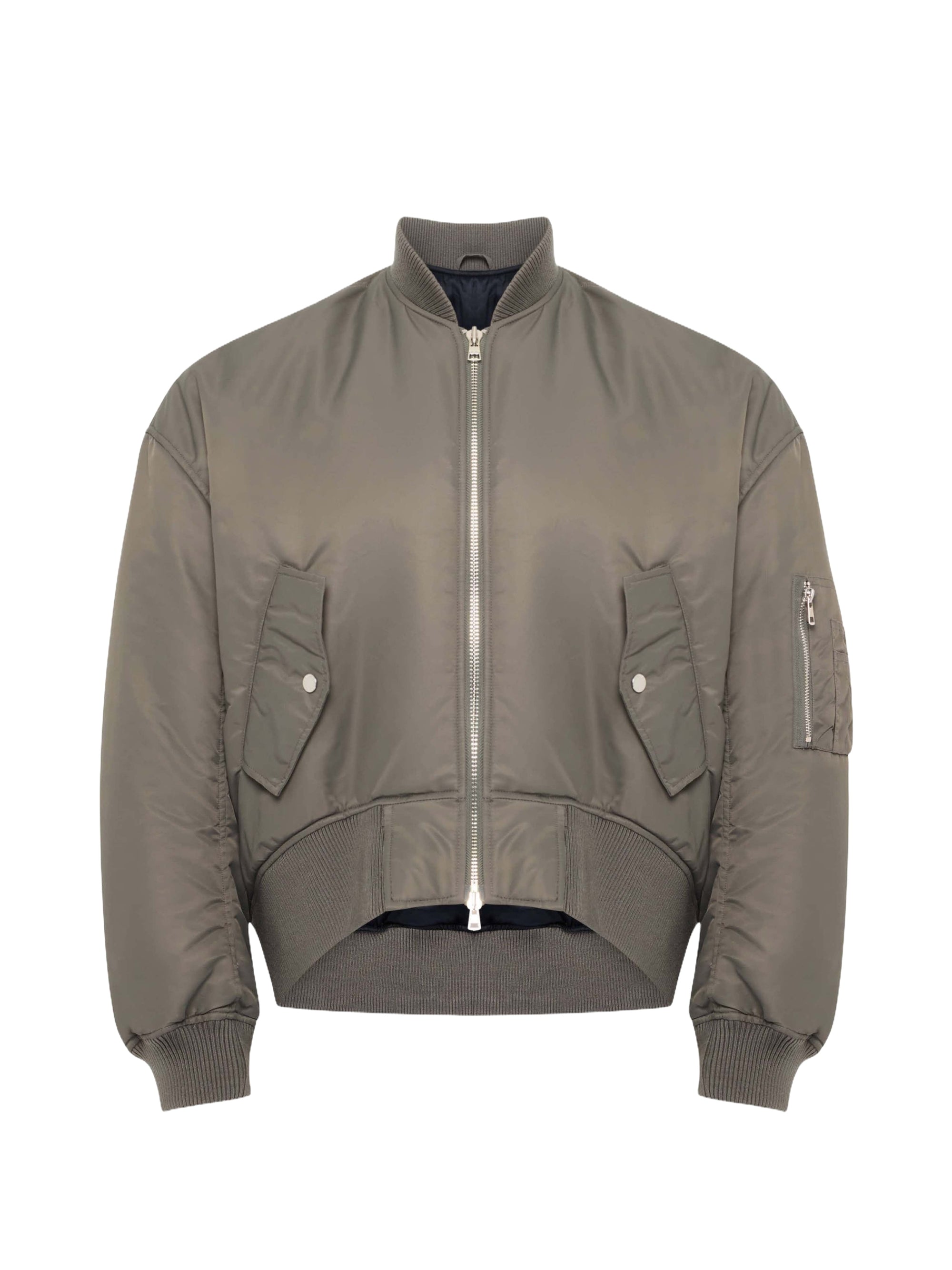 Veste Bomber À Ourlets Courbés Surdimensionnée - Steel