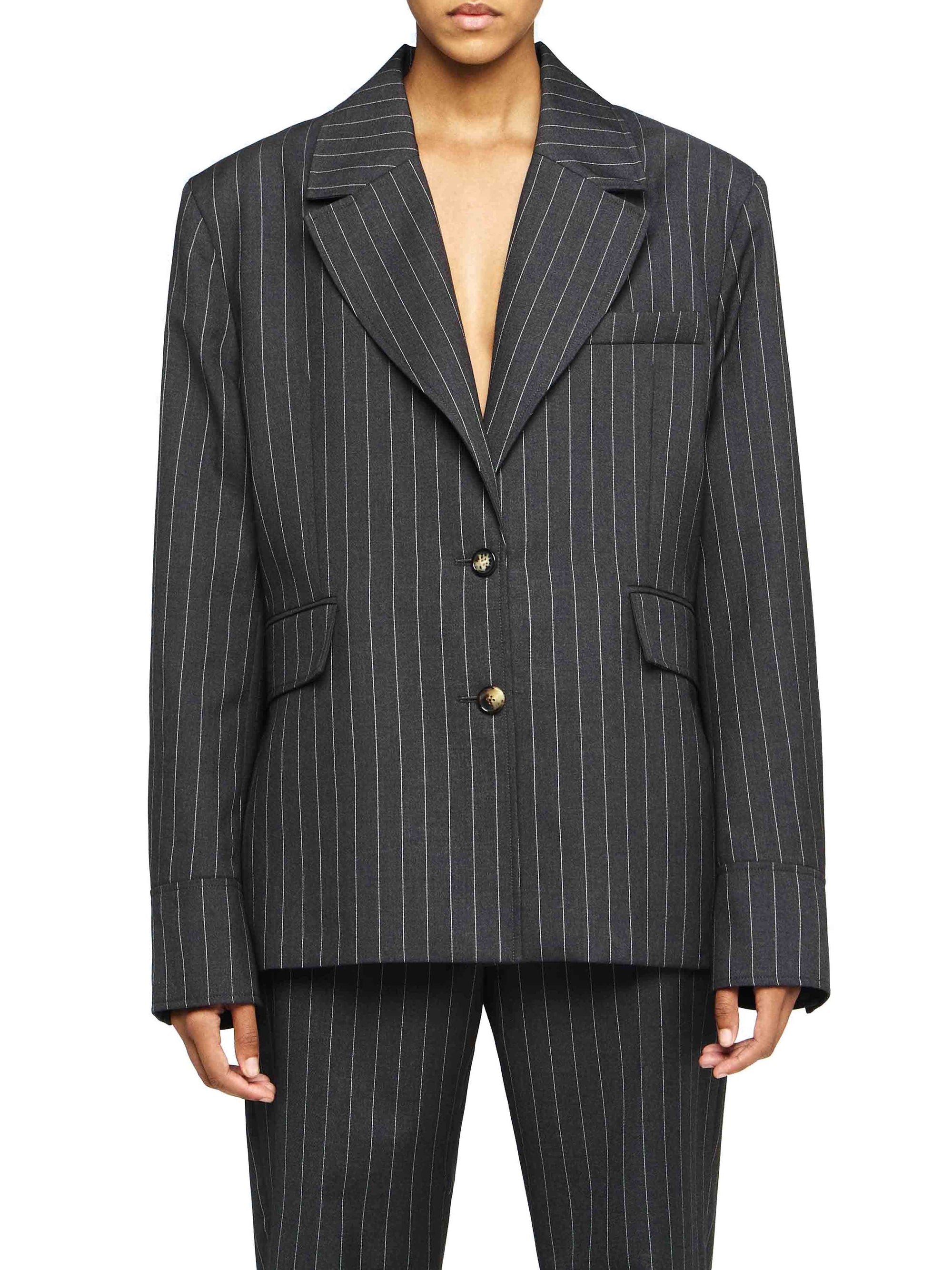 Veste Chemise Ajustée Avec Dos Découpé - Mid Grey Melange