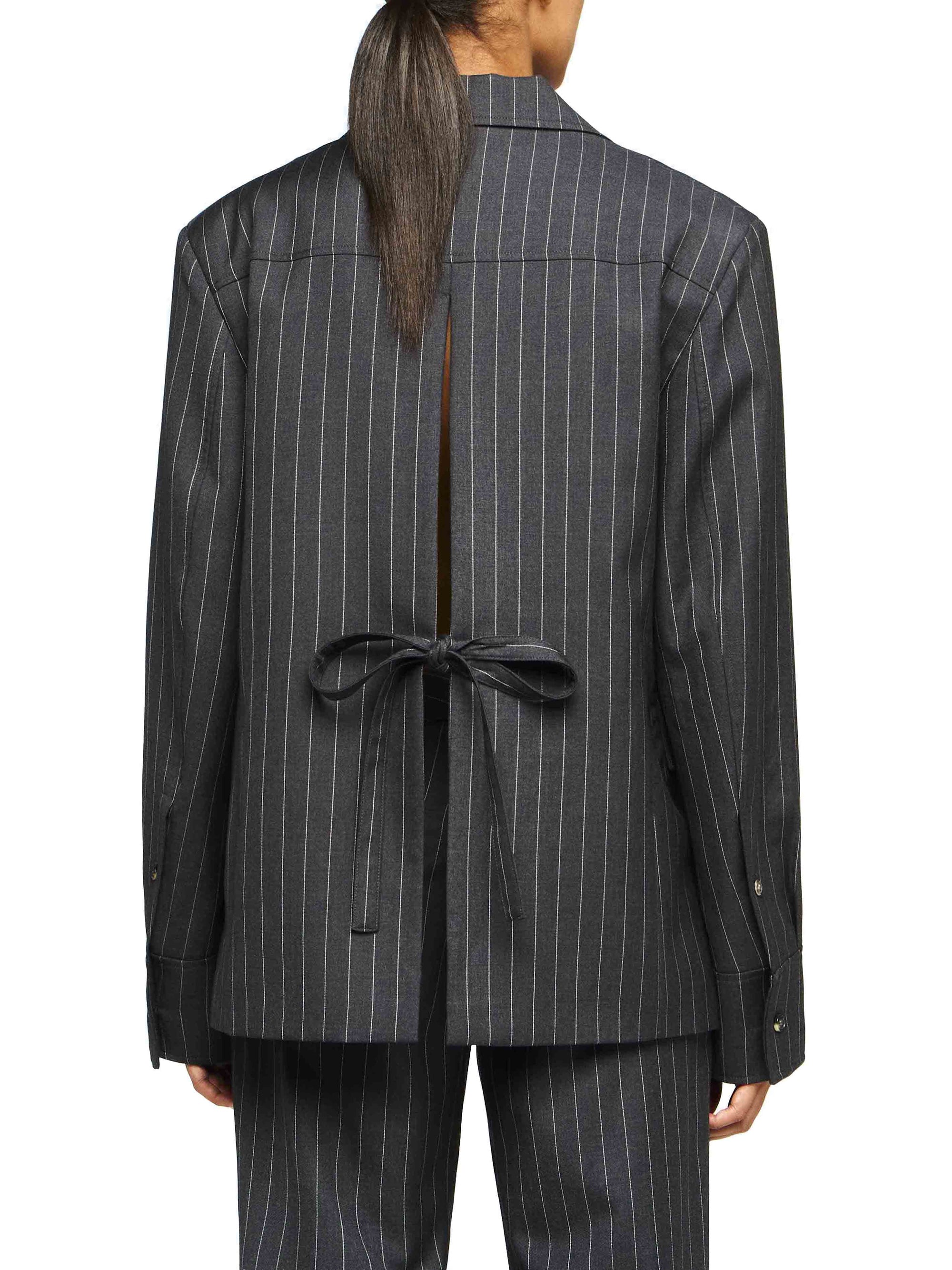 Veste Chemise Ajustée Avec Dos Découpé - Mid Grey Melange
