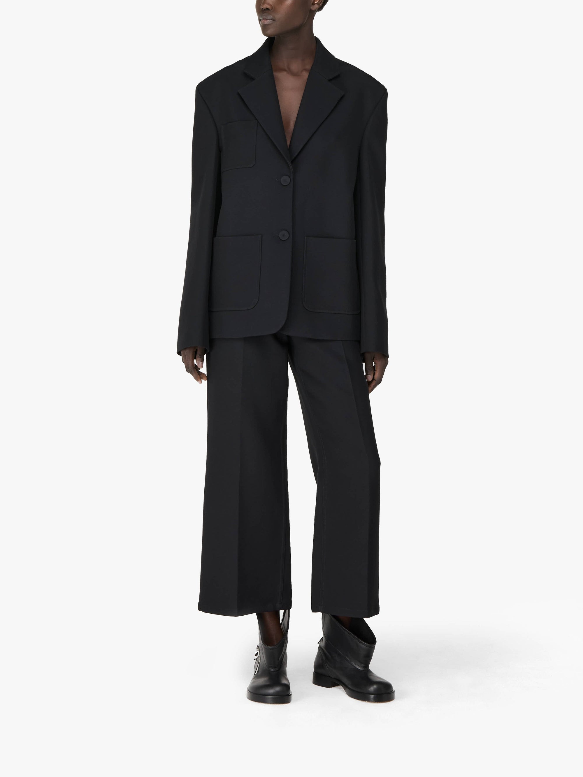 Veste Blazer À Poches Appliquées - Black