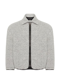 Veste Casual À Bordures Contrastées - Light Grey Melange