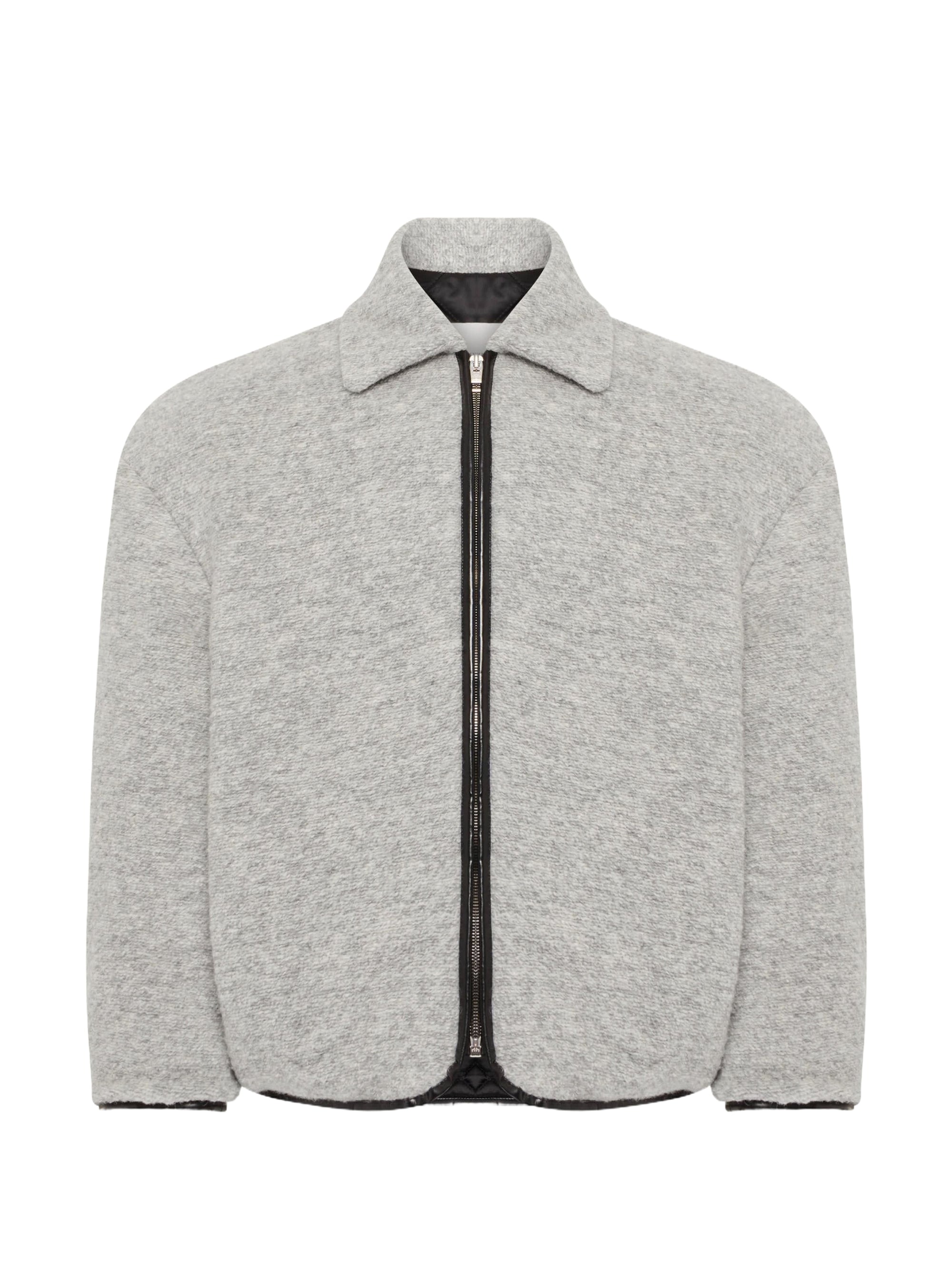 Veste Casual À Bordures Contrastées - Light Grey Melange