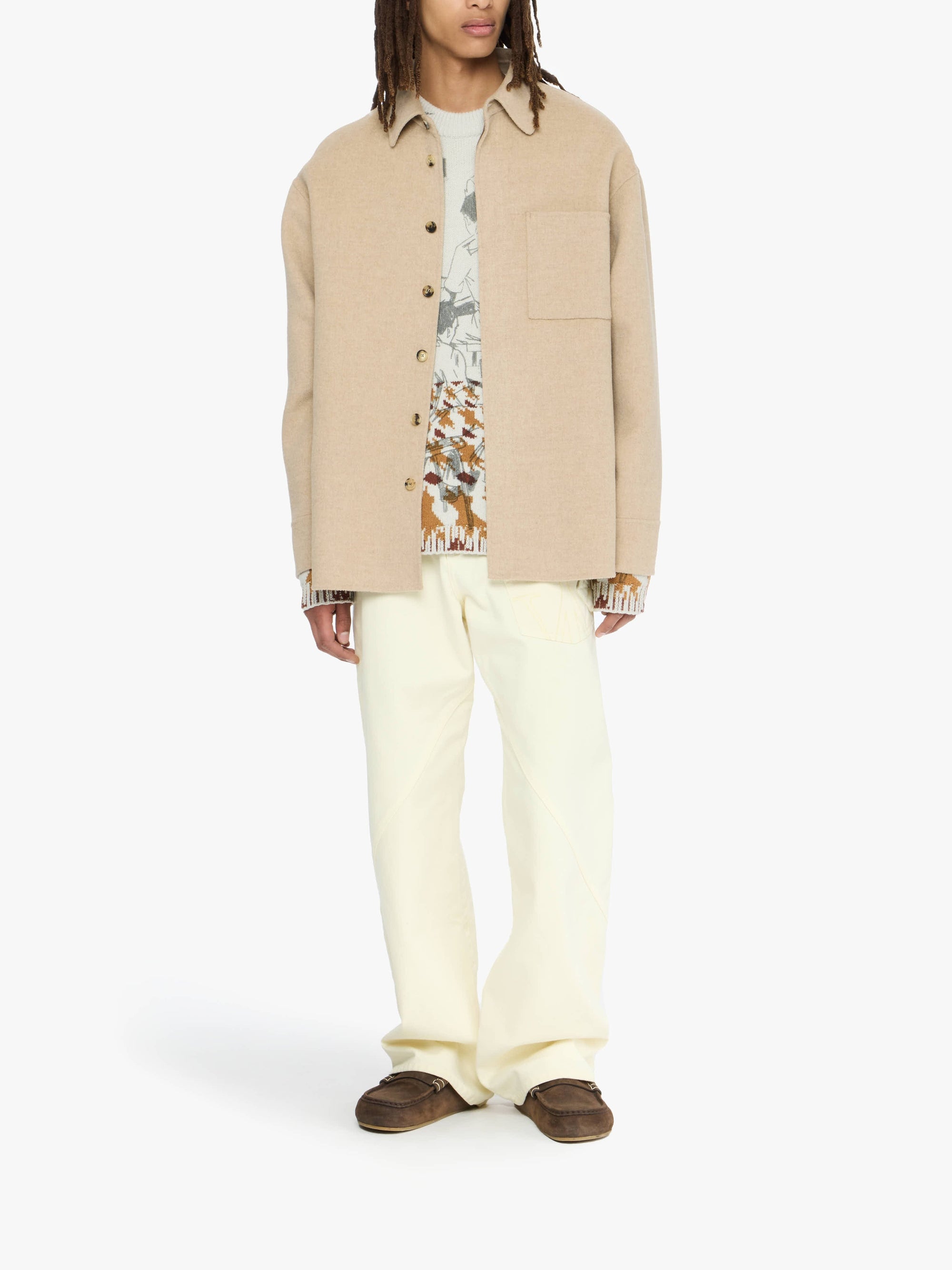 Veste oversize en laine - Clay Melange