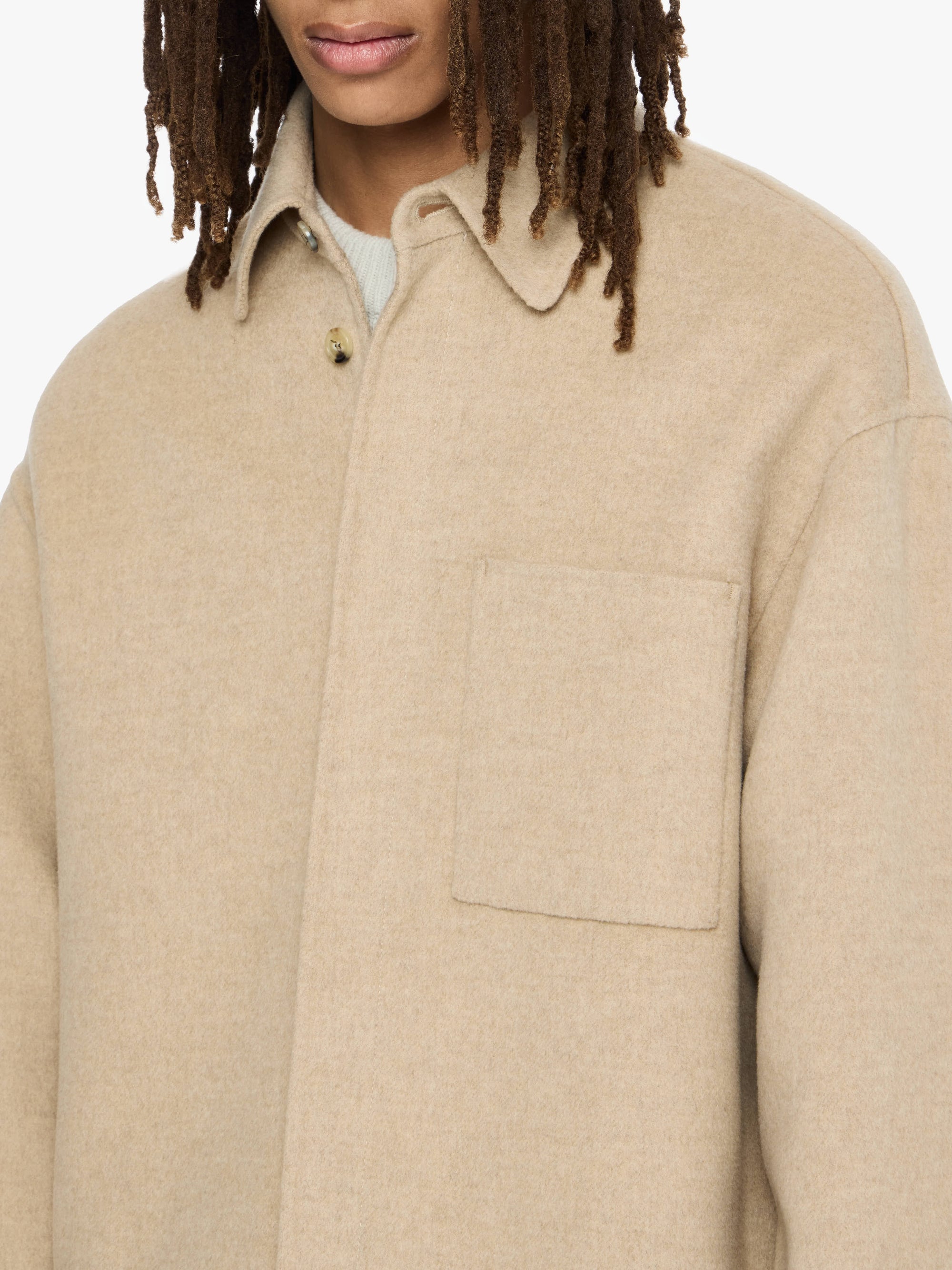 Veste oversize en laine - Clay Melange