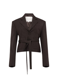 Veste ajustée et ceinturée - Dark Brown