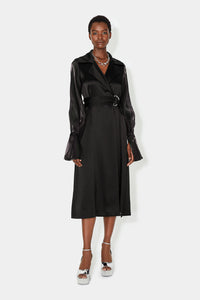 Organza Trench Dress - Black