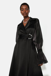 Organza Trench Dress - Black
