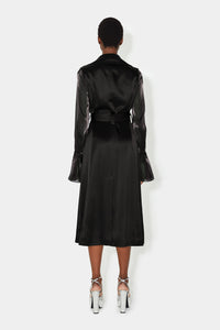 Organza Trench Dress - Black