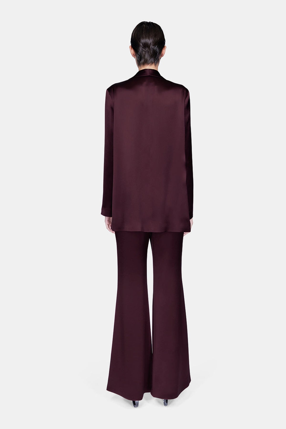 Julianne Satin Blazer - Burgundy