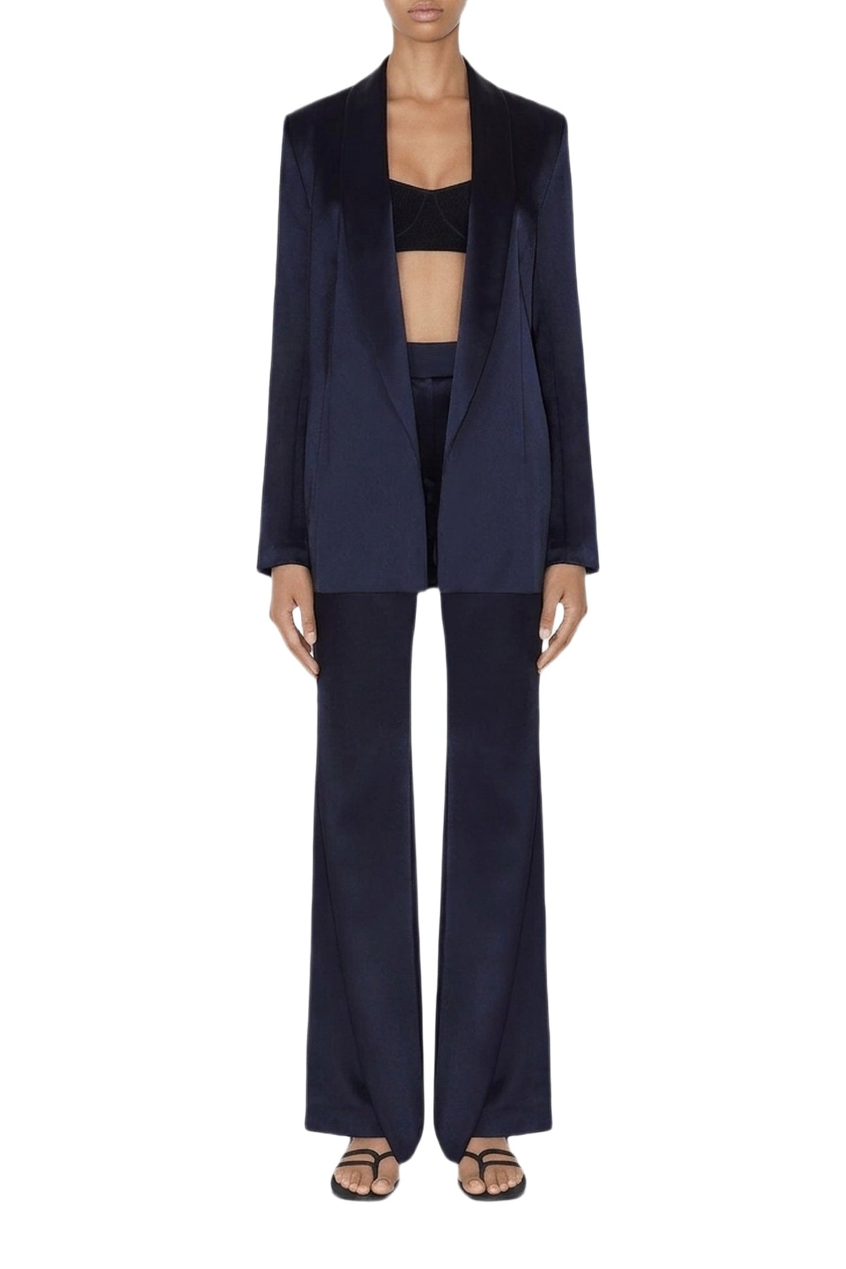 Julianne Satin Blazer - Midnight
