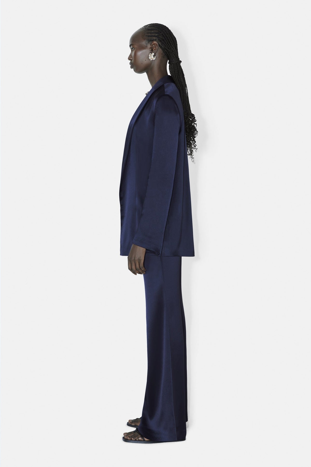 Julianne Satin Blazer - Midnight