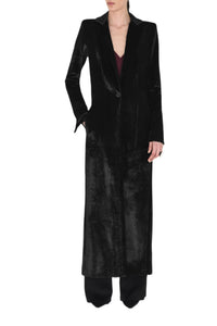Sculpted Velvet Coat - Black