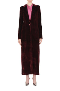 Sculpted Velvet Coat - Oxblood